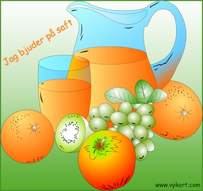 Bjuder p� saft