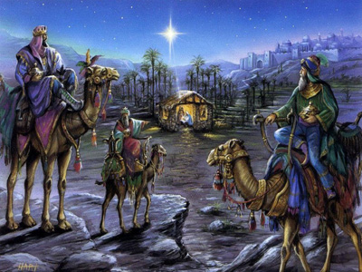 Tre vise m�nnen �nskar dig god jul!